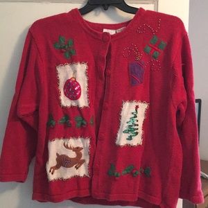 Embroidered ugly Christmas sweater